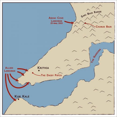 Dardanelles campaign map